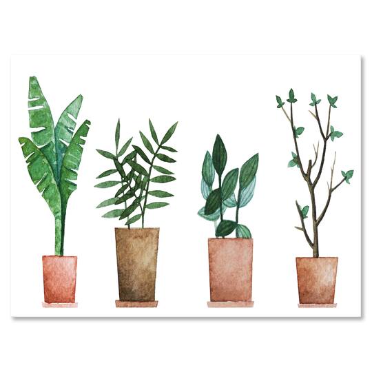 Designart - Duo of Potted Flowers House Plants